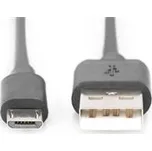 Digitus USB 2.0 kabel USB A samec na USB micro B samec, 2x stíněný, Měď, 1m AK-300110-010-S