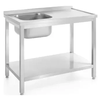 Jídelní stůl Stůl s umyvadlem a policí, 100x70x85 cm | HENDI 812945