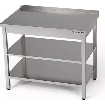 Dílenský stůl Nerezový pracovní stůl se dvěma policemi 140x60x85 cm | FORGAST