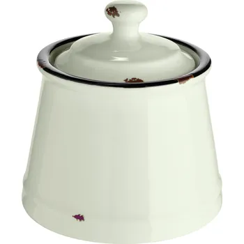 Dóza na potraviny Dóza na cukr s pokličkou Liron, 200 ml - krémová bílá/černá