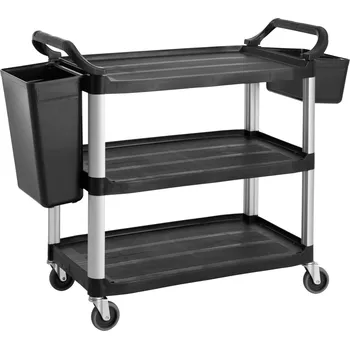 Servírovací stolek Servírovací vozík Senior, 104,5x51x96 cm - černá/stříbrná