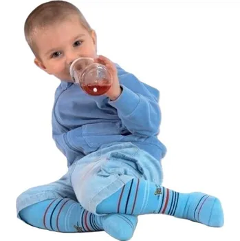 Dámské punčochy REWON Punčocháče 56-62cm ZIMNÍ s obrázky CHLAPEC - modré