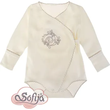Kojenecký body SOFIJA Luxusní body BOBO dl.rukáv, překládací, smetanové vel. 68cm
