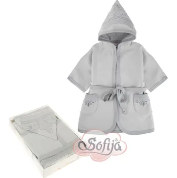 Dámský župan SOFIJA Luxusní župan ROYAL GREY termofroté šedý vel. 98cm (2-3r)