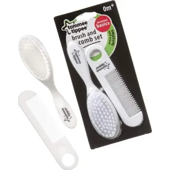 TOMMEE TIPPEE Kartáč a hřebínek na vlasy BASIC II bílé