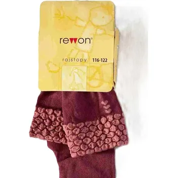 REWON Dětské punčochové legíny 116-122cm puntík lem - Bordo