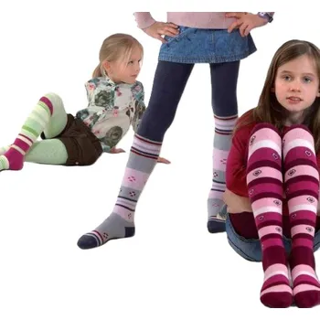 REWON Punčocháče 128-134cm s obrázky DÍVČÍ - Fialové