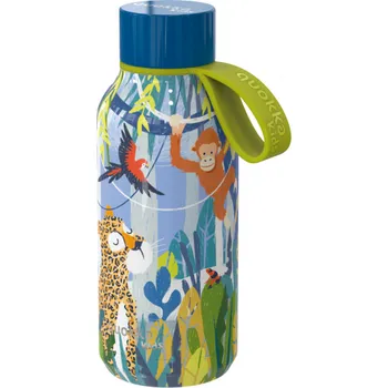 Termoska Quokka Nerezová termoláhev Solid Kids s poutkem Jungle 330 ml