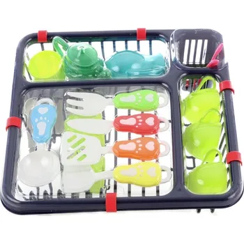 Dětská kuchyňka LAMPS Food Game Čajový set/nádobí s odkapávačem šedý