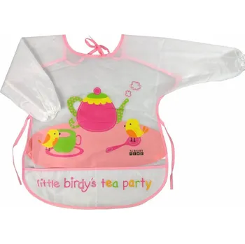 NURSERY Bryndák-zástěrka pracovní s rukávy nylon ČAJ PARTY růžový
