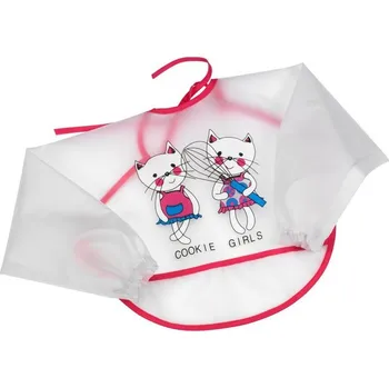 FASHY BABY FASHY LITTLE STARS Bryndák s rukávy a kapsou KOČIČKA 100% Peva folie, růžový lem