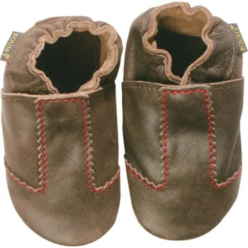 Capáčky BOUMY APPLIQUE BIKER (cyklista) Kožené capáčky hnědé (21/L)