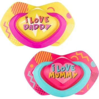 dudlíky Canpol babies Set symetrických silikonových dudlíků Light touch +18m NEON LOVE růžový