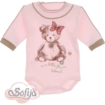 Kojenecký body SOFIJA Body bavlněné PIEKNISIA luxusní růžové tisk Míša vel. 74cm