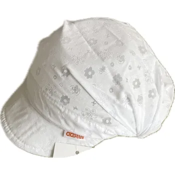Šátek RASTER Šátek s kšiltem/gumou ZEFIREK bílá s bílými kvítky vel. 46-48