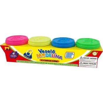 Modelovací hmota MAC TOYS Veselá modelína 4 Kusy x 140g - neonové 3+