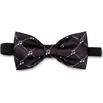 Motýlek Motýlek s notami károvaný - černý