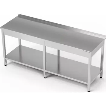 Dílenský stůl Nerezový pracovní stůl s policí 250x70x85 cm | FORGAST