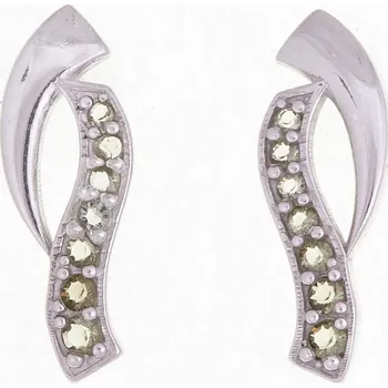 Náušnice My Moldavite Stříbrné náušnice s vltavíny 2013-3