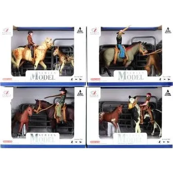 Figurka LAMPS Sada koně s jezdcem a ohradou
