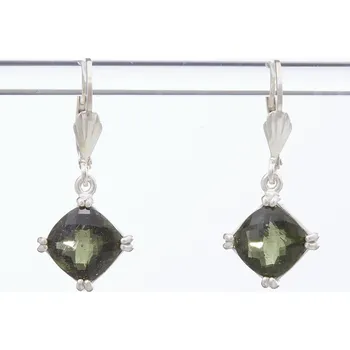 Náušnice My Moldavite Stříbrné náušnice s vltavíny 271