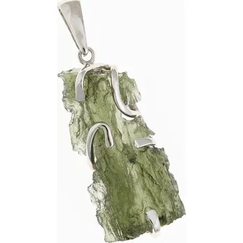 Přívěsek My Moldavite Stříbrný přívěsek s přírodním vltavínem 10165-12407