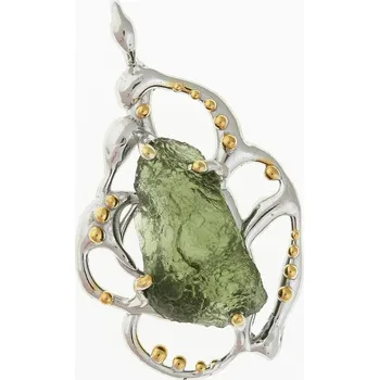 Přívěsek My Moldavite Stříbrný přívěsek s přírodním vltavínem 9722