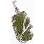 My Moldavite Zlatý přívěsek s přírodním vltavínem 8569