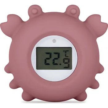 Kojenecká hygiena PETITEMARS PETITE&MARS Teploměr silikonový digitální do vody Crab Caleb Dusty Rose 0m+