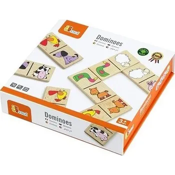 Dřevěná hračka VIGA Dřevěné domino - domácí zvířátka 24ks
