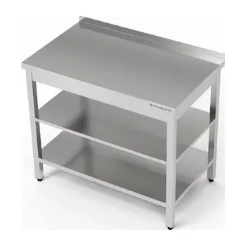 Dílenský stůl Nerezový pracovní stůl se dvěma policemi 60x70x85 cm | FORGAST