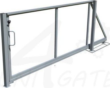 Posuvná samonosná brána vč. sloupků a základny - 3500 x 2000 mm