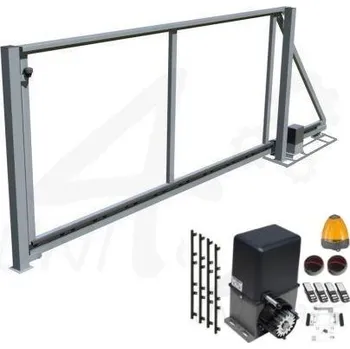 brána Posuvná samonosná brána vč. sloupků, základny a pohonu - 4500 x 2000 mm