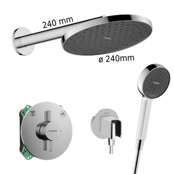 HG Set 2 - Sprchový systém pod omítku, komplet - směšovací baterie, chrom