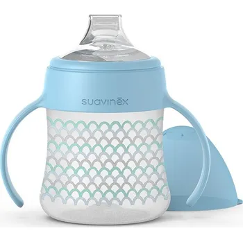 SUAVINEX První láhev s oušky MEMORIES 150 ml - MODRÁ vlnky