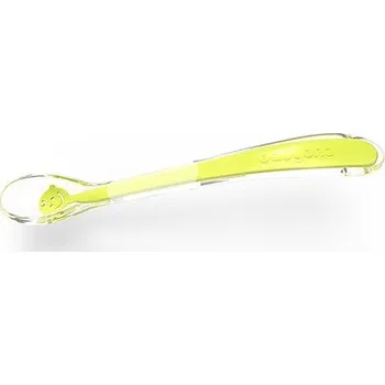 dětská jídelní sada BABYONO Lžička silikonová Smile Žlutá 6m+