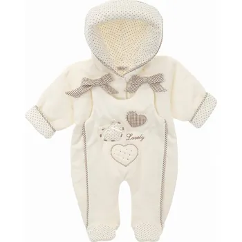 Kojenecký overall SOFIJA Overal zateplený bavlna WESELINKA Smetanový vel. 68cm
