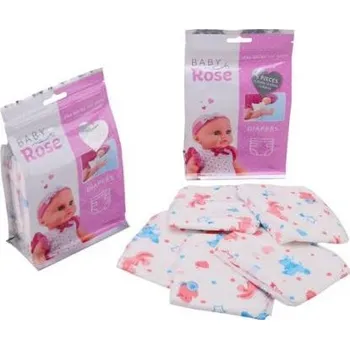 Doplněk pro panenku JOHNTOY Plenky pro panenky 5 ks Baby Rose