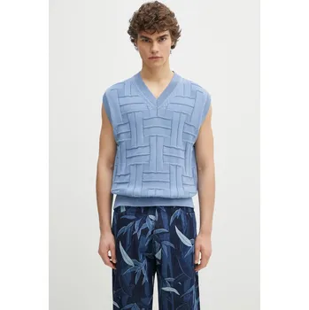 Dámská vesta Bavlněná vesta Kenzo Weave, XL, modrá, 95X