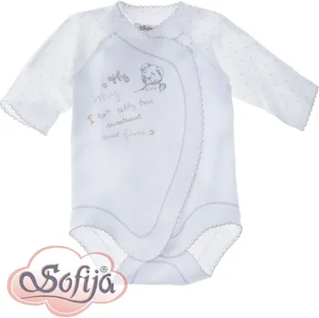 Kojenecký body SOFIJA Body zavinovací KOKO dlouhý rukáv BÍLÉ vel. 50cm