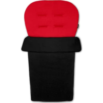 Příslušenství pro přepravu dětí IVEMABABY Vložka do kočárku XXL + nánožník=fusak: ČERNÝ / ČERVENÁ