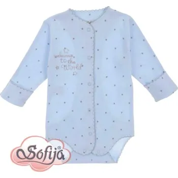 Kojenecký body SOFIJA Body dl.rukáv HVĚZDIČKA překládací MODRÉ vel. 68cm