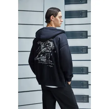 Pánská mikina Mikina Medicine pánská, černá barva, s kapucí RW25-BLM705 99X, vel. XL