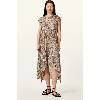 Dámské šaty Šaty AllSaints ARWEN béžová barva, midi, W104DC 82A, vel. 40