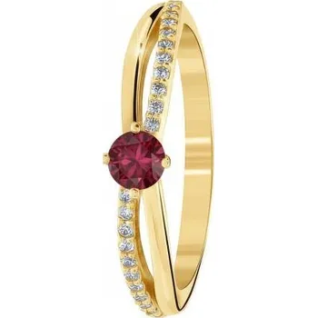 Šperk ŠPERKY-NM, Zlatý dámský prsten s rubínem 1621 Barva zlata: bílá, Velikost prstenu: 59