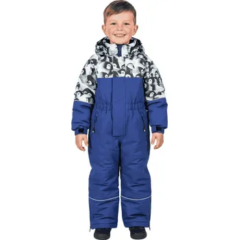 Chlapecké oblečení ZIMNÍ DĚTSKÁ KOMBINÉZA TUČŇÁCI ZIMA26 Barva: Tmavě modrá, Velikost: 128/134