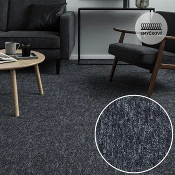 Koberec Koberec metráž LYON antracit /AB 77 Označení šíře role: 5 m
