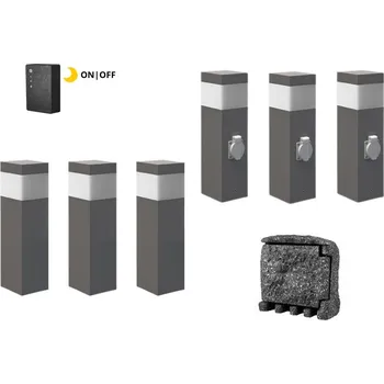 Venkovní osvětlení PROFI GARDEN starter pack - svítidla GARD 6ks ovládaná soumrakem a dostatek zahradních zásuvek