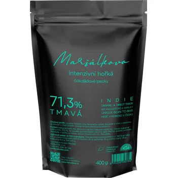 Čokoláda Maršálkovo Pecky Intenzivní hořké čokolády 71,3 % Váha: 400 g