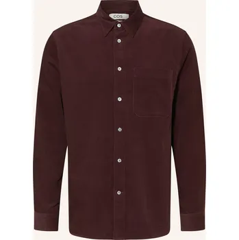 Pánská košile Cos Pánská Košile Z Manšestru Relaxed Fit, tmavě červená, 48